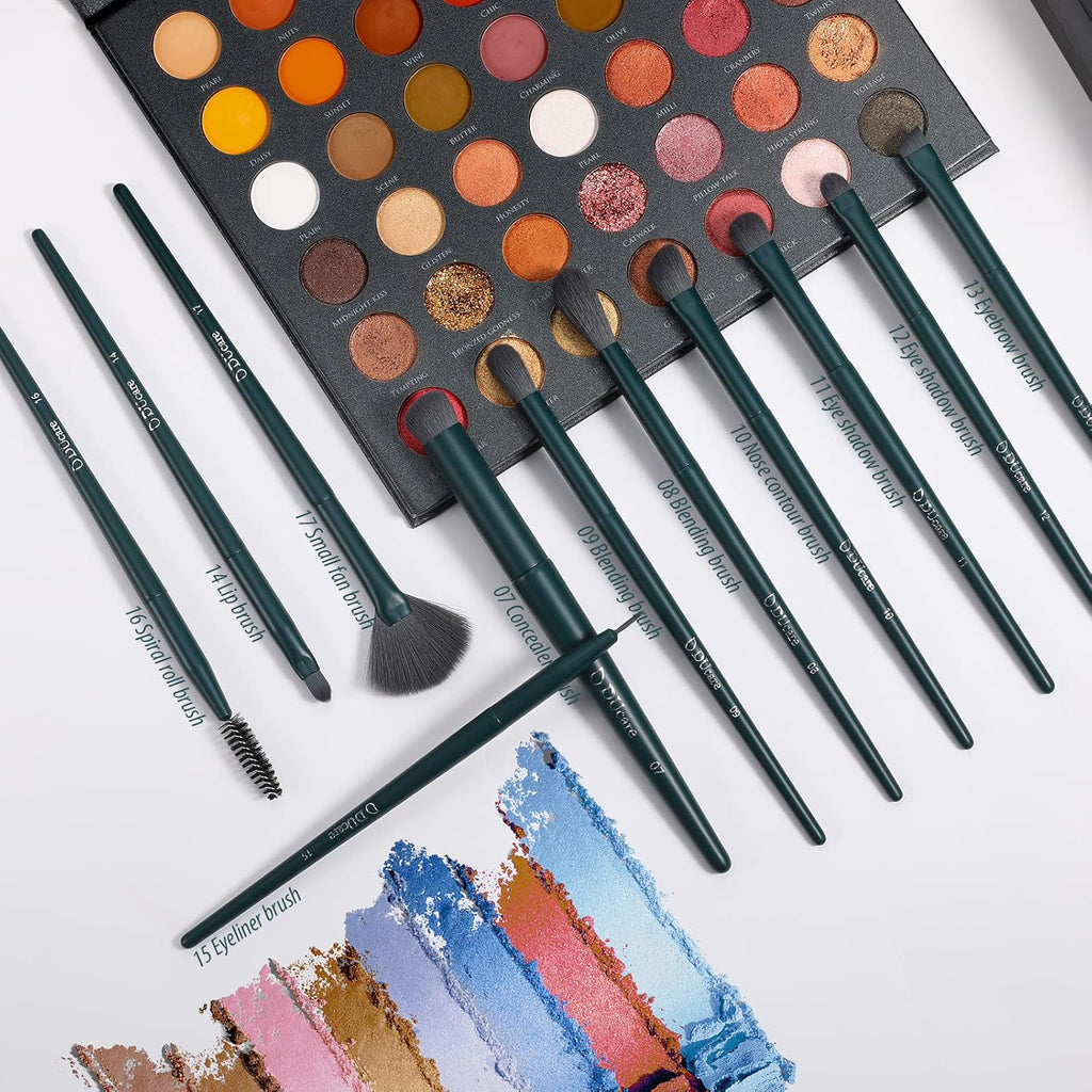 Makeup Gift Set 19 Pcs,17Pcs Brushes Brush 1Pc Cleaning Mat and 1Pc Makeup Sponge Professional Face Powder Eye Shadow Powder Liquid Brushes